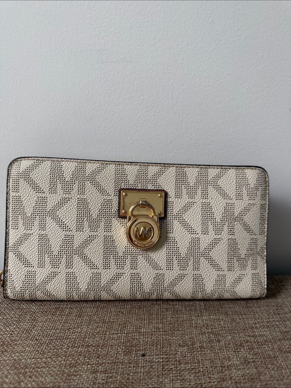 Michael Kors Monogram  Wallet with Gold Hardware